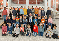 Gruppenbild mit Oberbürgermeister Markus Lewe und den Patenkindern